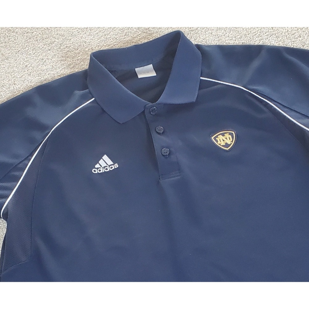 Notre Dame Basketball Men's Polo Shirt  Size M‎ Navy Blue Adidas